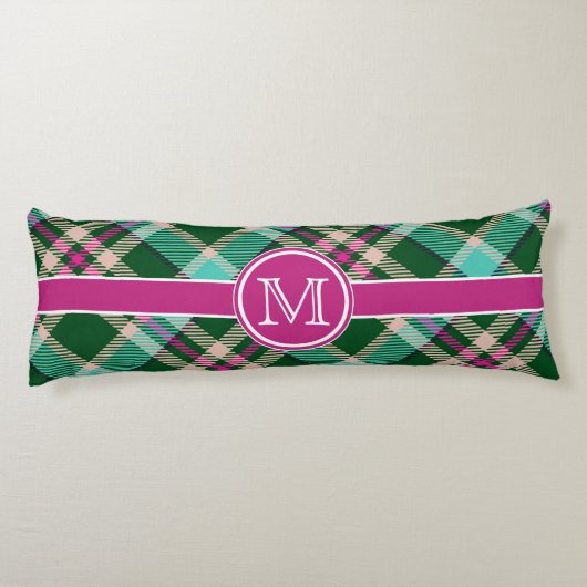 Blauwgroen en roze speldenlijst op maat lichaamskussen (Achterkant)