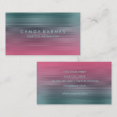 Blauwgroen en roze strepe Visitekaartje (Voorkant / Achterkant)