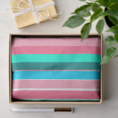 Blauwgroen en roze strepen tissuepapier (Geschenk)