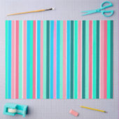 Blauwgroen en roze strepen tissuepapier (Craft)