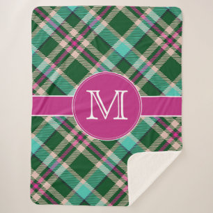 Blauwgroen en roze taarster Sherpa Blanket Deken