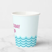 Blauwgroen en Roze Zwemfeestbeker Papieren Bekers (Links)