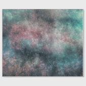 blauwgroen en rozen wolken inpakpapier (Vlak)