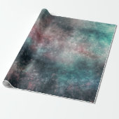 blauwgroen en rozen wolken inpakpapier (Uitgerold)