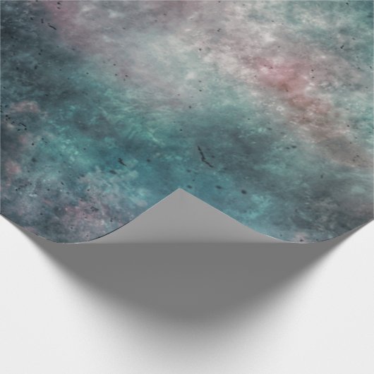 blauwgroen en rozen wolken inpakpapier (Hoek)