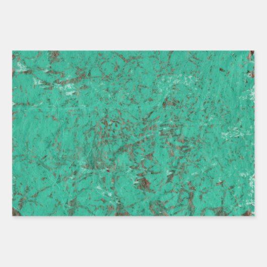 Blauwgroen en Rust Boho-Design Inpakpapier Vel (Voorkant 2)