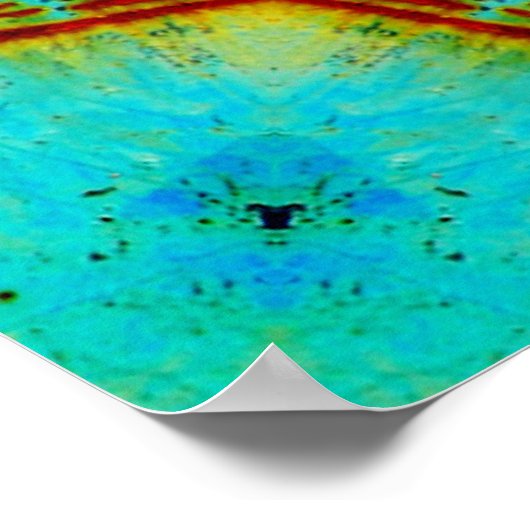 Blauwgroen en Rust Mandala Poster (Hoek)