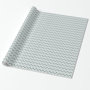 Blauwgroen en sage chevron cadeaupapier