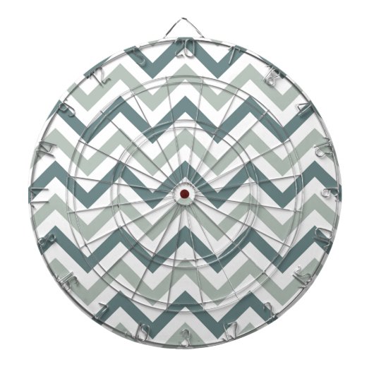 Blauwgroen en sage chevron dartbord (Voorkant)