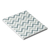 Blauwgroen en sage chevron notitieblok (Schuin)