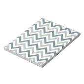 Blauwgroen en sage chevron notitieblok (Linkerzijde)