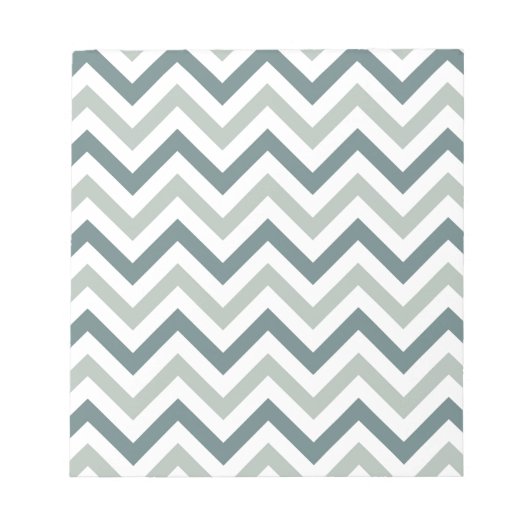 Blauwgroen en sage chevron notitieblok (Voorkant)