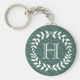 Blauwgroen en Sage Greenery Botanical Wreatmonogra Sleutelhanger