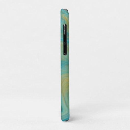 Blauwgroen en Sandy Brown Swirls Marble Art Case-Mate iPhone Case (Achterkant/links)