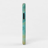 Blauwgroen en Sandy Brown Swirls Marble Art Case-Mate iPhone Case (Achterkant/rechts)