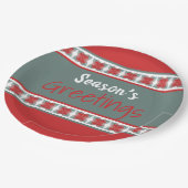 Blauwgroen en Schuur Rood Papieren Bordje (Gekanteld)