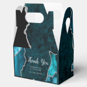 Blauwgroen en Silver Agaat Bruiloft Dank u Bedankdoosjes (Geopend)