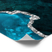 Blauwgroen en Silver Agaat Bruiloft Welkom Poster (Hoek)