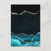 Blauwgroen en Silver Agaat Bruiloft Wishing Well Informatiekaartje (Achterkant)