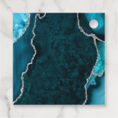 Blauwgroen en Silver Agaat Verjaardag Bedankt Bedankjes Labels (Achterkant)