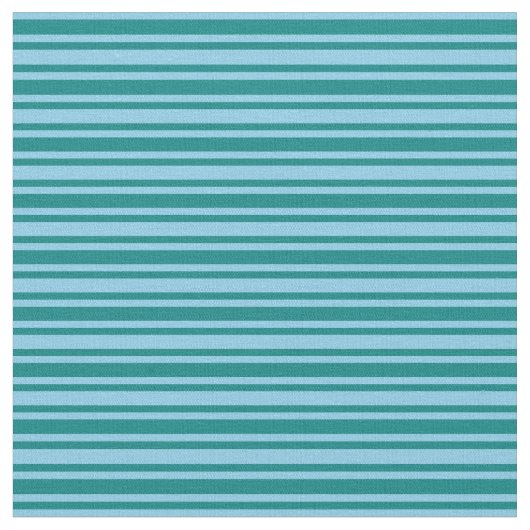 Blauwgroen en Sky Blue Stripes Pattern Stof (Close Up)