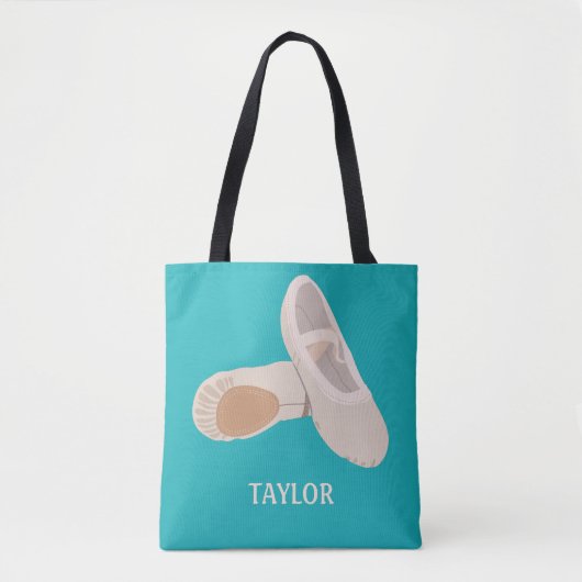Blauwgroen en Tan Ballet-schoten op maat Tote Bag (Voorkant)