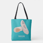 Blauwgroen en Tan Ballet-schoten op maat Tote Bag (Achterkant)