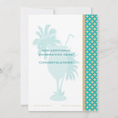 Blauwgroen en Tan Khaki Beach bruiloft uitnodiging (Achterkant)