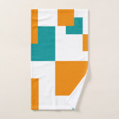 Blauwgroen en Tangarine minimal vierkanten Bad Handdoek (Handdoek)