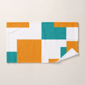 Blauwgroen en Tangarine minimal vierkanten Bad Handdoek (Handdoek)