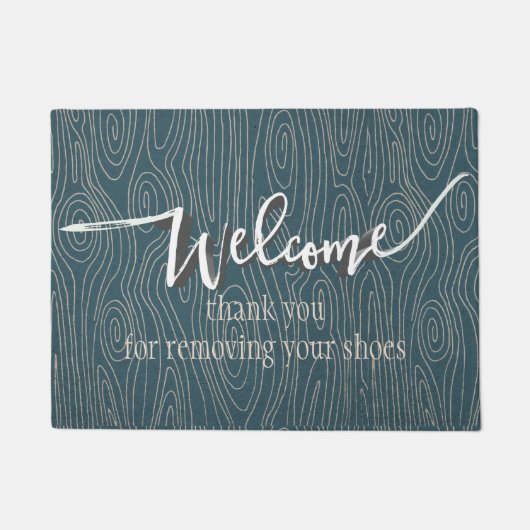 Blauwgroen en Taupe Bedankt voor het verwijderen v Deurmat (Voorkant)