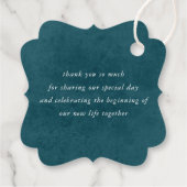 Blauwgroen en Terracotta Floral Wedding Bedankt Bedankjes Labels (Achterkant)