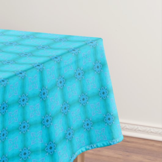 Blauwgroen en Turquoise Blue Lattice Pattern Tafelkleed (Voorbeeld)