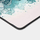 Blauwgroen en Turquoise Mandala Bureaumat (Hoek)