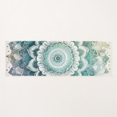 Blauwgroen en Turquoise Mandala Yogamat (Voorkant (horizontaal))