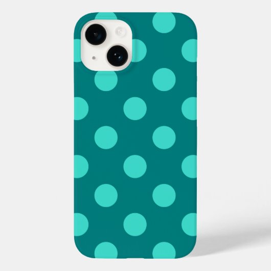 Blauwgroen en Turquoise Polka Dots Case-Mate iPhone Case (Achterkant)