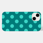 Blauwgroen en Turquoise Polka Dots Case-Mate iPhone Case (Achterkant (horizontaal))