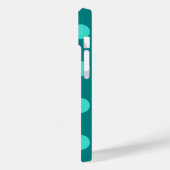 Blauwgroen en Turquoise Polka Dots Case-Mate iPhone Case (Achterkant / Links)