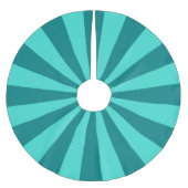 Blauwgroen en turquoise Starburst Stripes Kerstboom Rok (Voorkant)