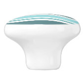 Blauwgroen en turquoise Stripes Keramische Knop (Zijkant)