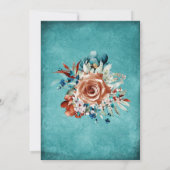 Blauwgroen en verbrande Oranje gouden bruiloft Sja Kaart (Achterkant)