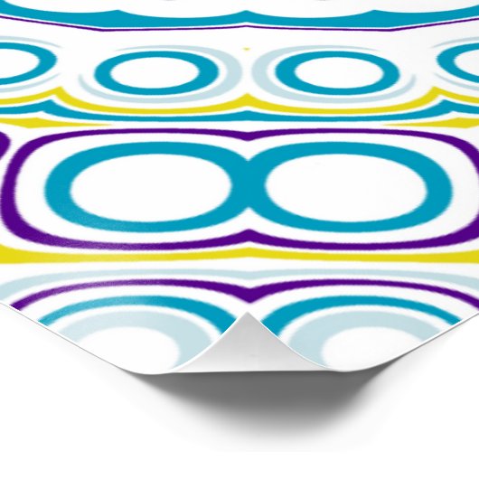 Blauwgroen en violet mandala patroon perfect poster (Hoek)