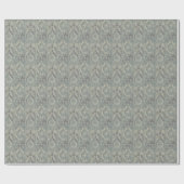 Blauwgroen en Warm Beige Damask Cadeaupapier (Vlak)