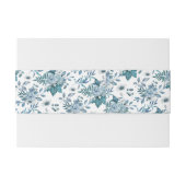 Blauwgroen en waterblauw initialen bruiloft uitnodigingen wikkel (Achterkant Voorbeeld)