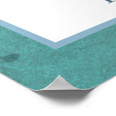 Blauwgroen en waterblauwe bloemen en naaldhout poster (Hoek)