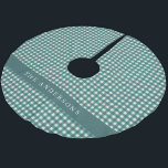 Blauwgroen en White Gingham Pset Persoonlijk Kerstboom Rok<br><div class="desc">Blauwgroen en wit Gingham Pset Persoonlijk geborsteld polyester</div>