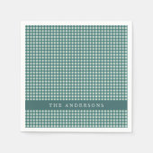 Blauwgroen en White Gingham Pset Persoonlijk Servet (Voorkant)