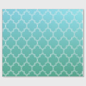 Blauwgroen en wit Abstract geometrisch patroon Cadeaupapier (Vlak)