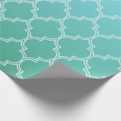 Blauwgroen en wit Abstract geometrisch patroon Cadeaupapier (Hoek)