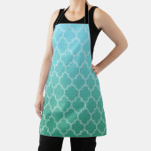Blauwgroen en wit Abstract geometrisch patroon Schort (Insitu)